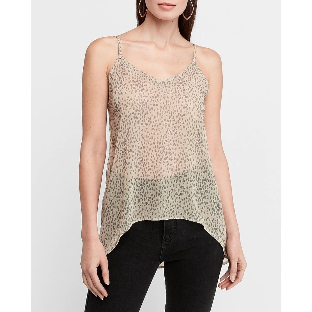 Express Leopard Print Hi-Lo Tunic Cami M
